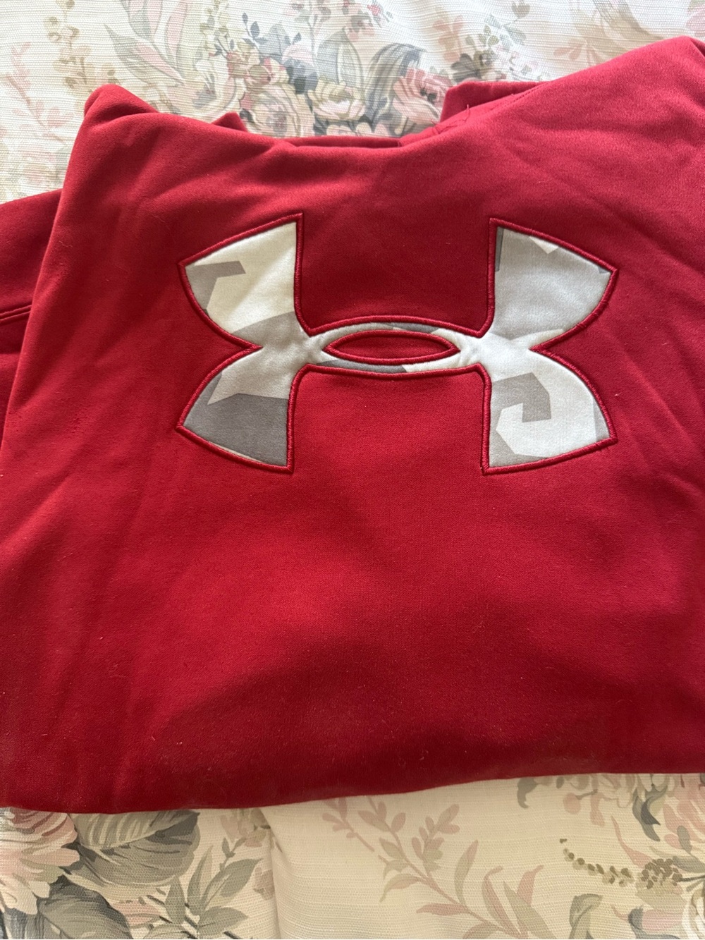 Men’s Under Armour Red Pullover with Silver Logo Accent